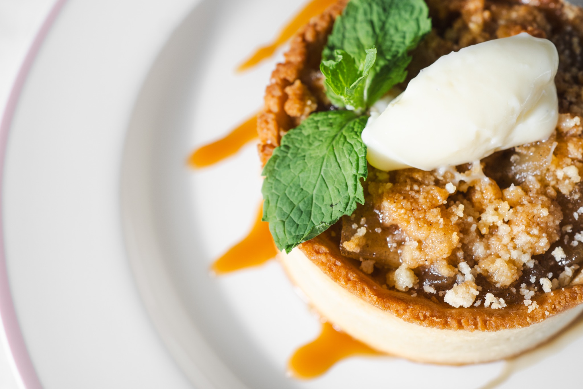 Close-up of a plated dessert